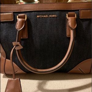 Michael Kors Denim with Leather trim purse.